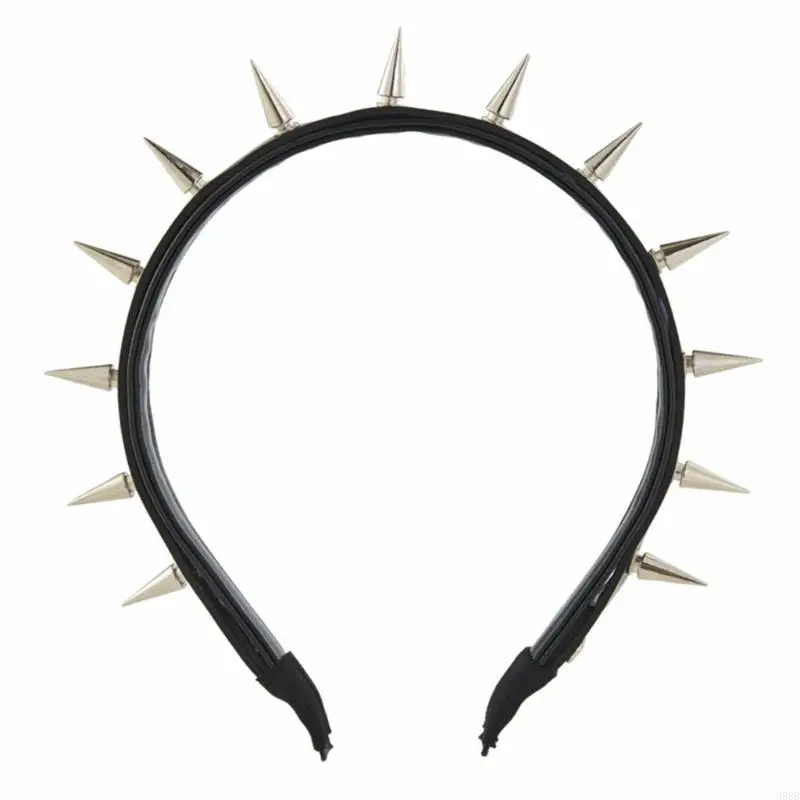 Spiked Headband Gothic Tiaras Rivet Headband Rock Headband For Men Punk Headband Steampunk Leather Spiked Headpiece