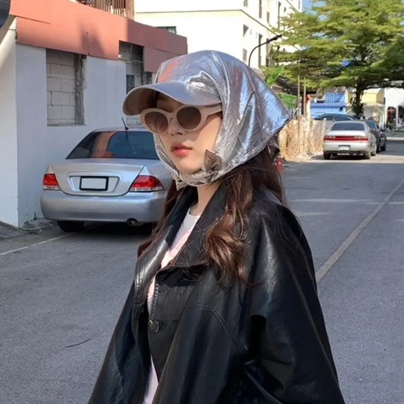 652F Modern Checked Head Wrap Hat for Women Popular Headscarf Hat for Female Teens Daily Use and Social Gathering Headpiece