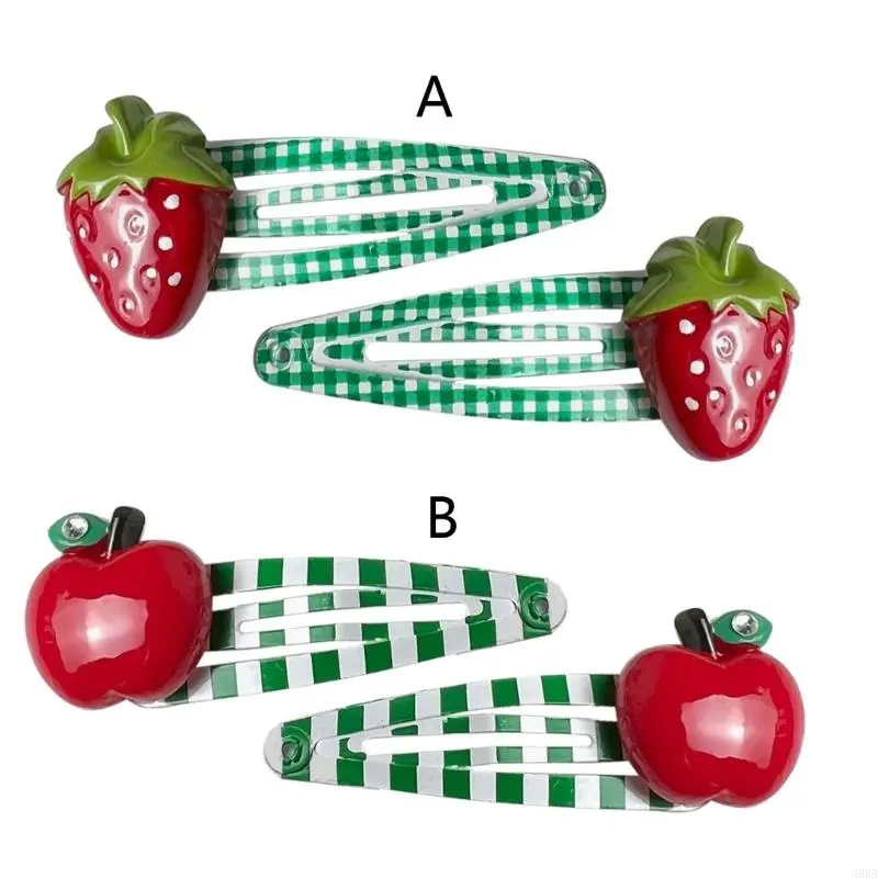 2Pcs Metal Hair Clip Fruit Hair Accessories Small Hairpins for Girls Women Thin Hair Thick Hair 2