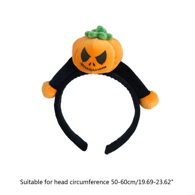 652F for Creative Pumpkin/ Hair Hoop Photoshoot Hair Holder Halloween Party Headwear for Children Women