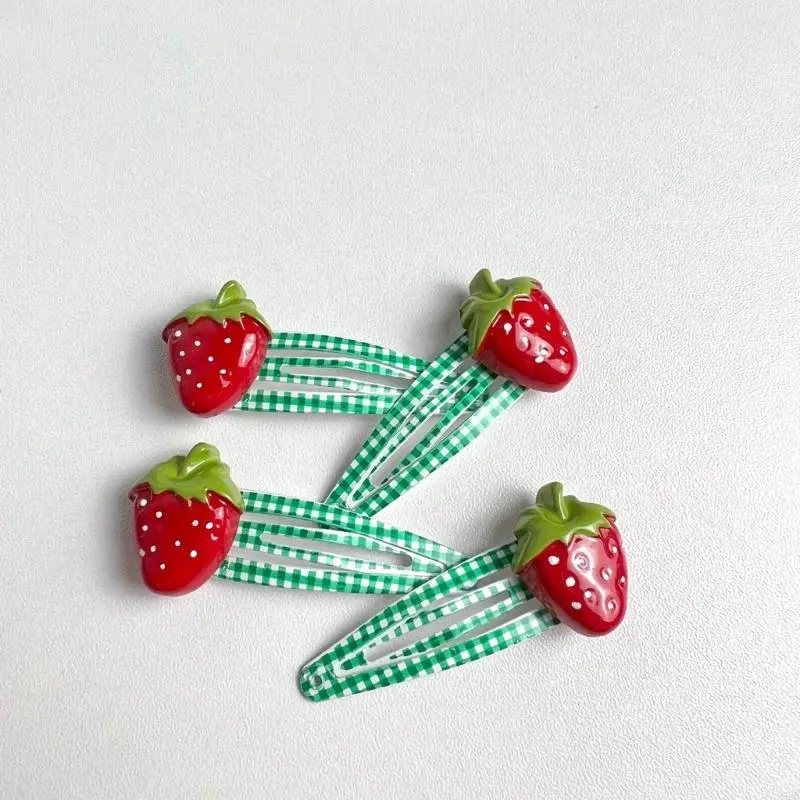 2Pcs Metal Hair Clip Fruit Hair Accessories Small Hairpins for Girls Women Thin Hair Thick Hair 2