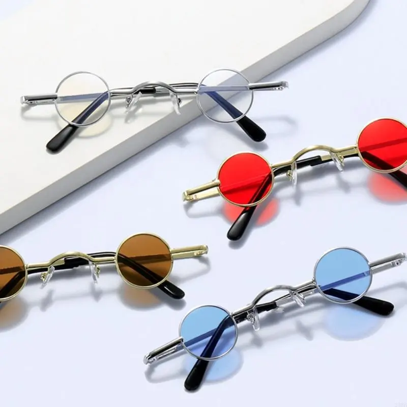 652F Hippy Glasses Vintage Sunglasses Small Round Sunglasses Round Steampunk Sunglasses Round Metal Frame Gothic Sunglasses