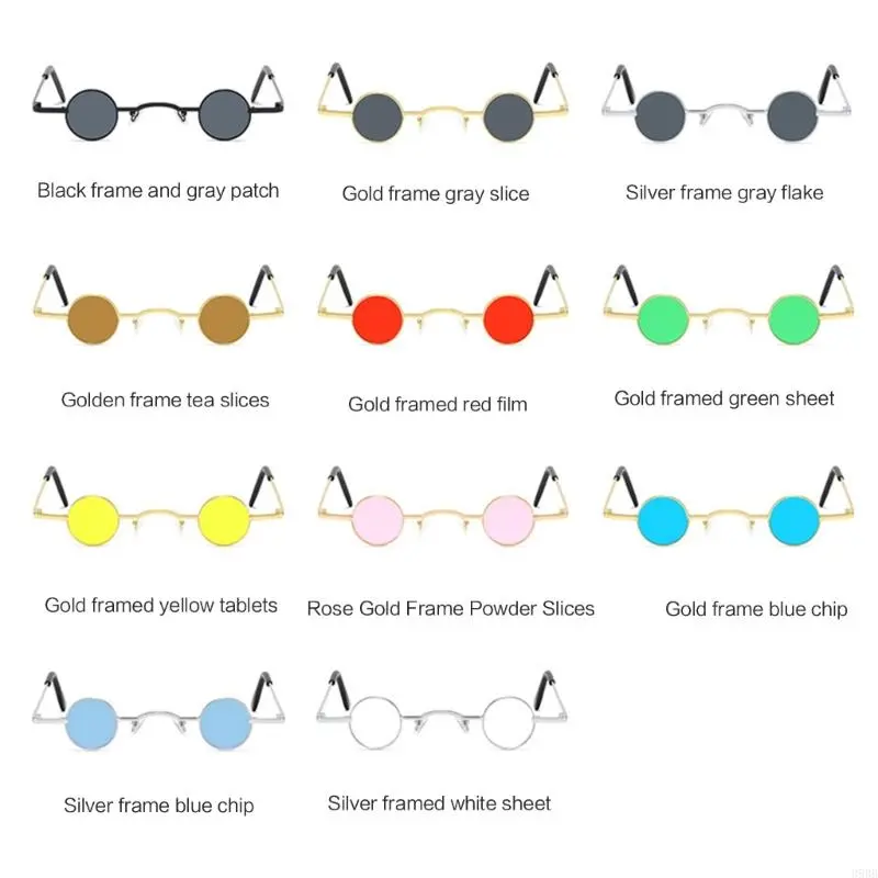 652F Hippy Glasses Vintage Sunglasses Small Round Sunglasses Round Steampunk Sunglasses Round Metal Frame Gothic Sunglasses