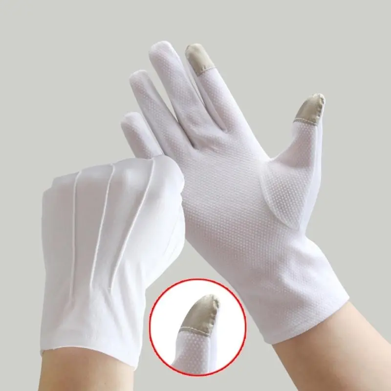 652F Screen Touch Etiquette Gloves For Formal Tuxedo Guard Jewelry Handling Gloves with Nonslip Dotted Parades Gloves