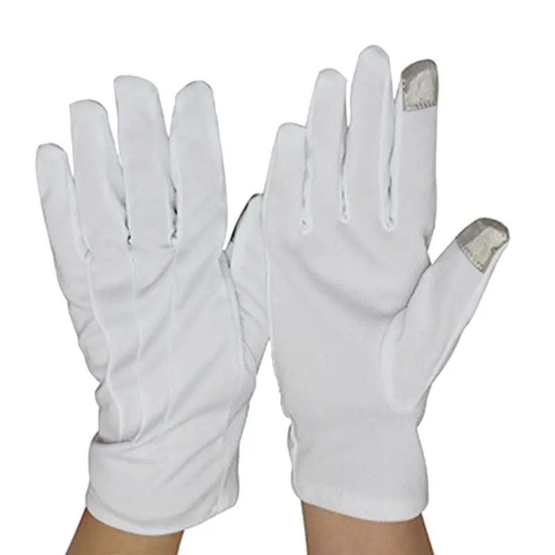 652F Screen Touch Etiquette Gloves For Formal Tuxedo Guard Jewelry Handling Gloves with Nonslip Dotted Parades Gloves