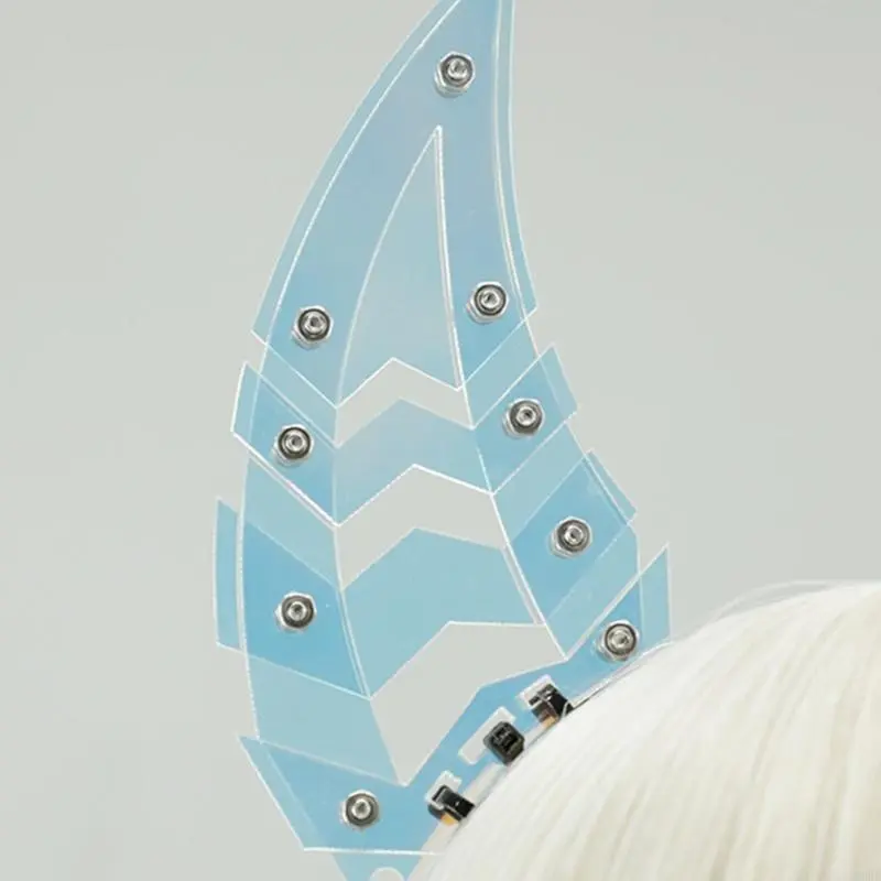 652F Punk Headband Acrylic Hairband With Shark Tooth Designs Cosplay Accesories Party Headwear For Fashionable Look