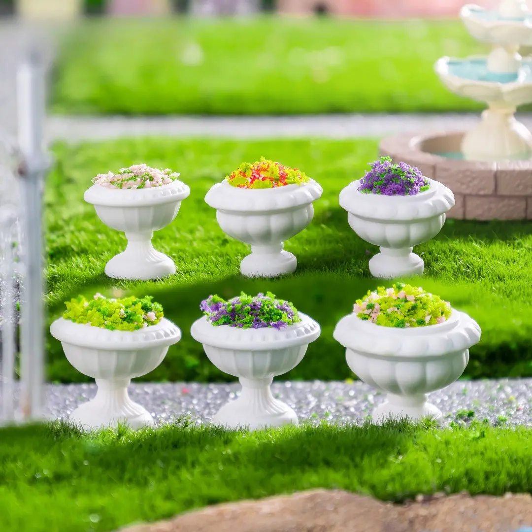 Simulation Flower Pot Plants Micro Landscape Figurine Miniature Mini Ornaments DIY Home Desktop Decorations Resin Crafts Gifts