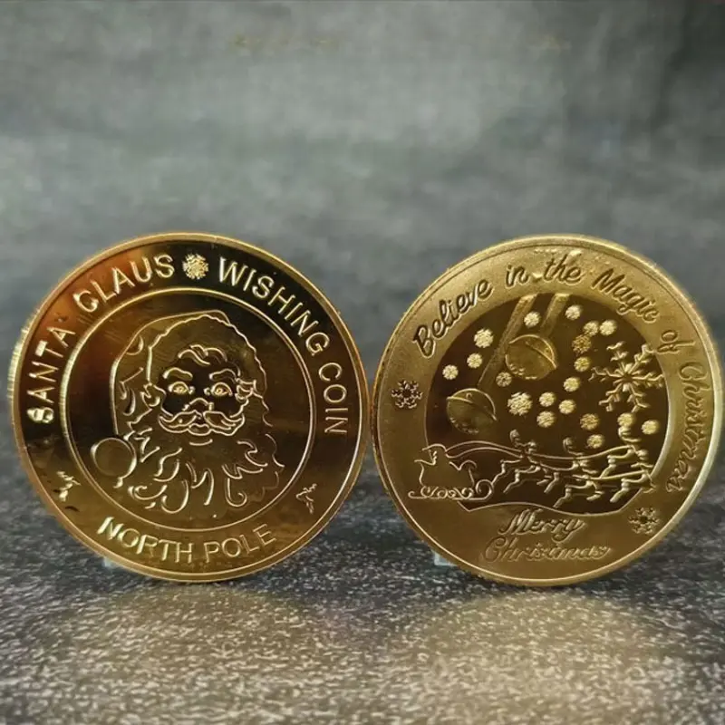 Merry Christmas Wishing Coins Metal Commemorative Coins Products Pretty Children Christmas Gift Thoughtful Christmas Eve Present