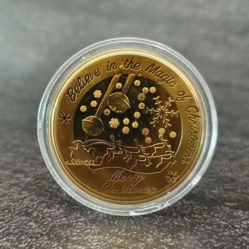 Merry Christmas Wishing Coins Metal Commemorative Coins Products Pretty Children Christmas Gift Thoughtful Christmas Eve Present