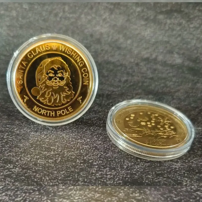 Merry Christmas Wishing Coins Metal Commemorative Coins Products Pretty Children Christmas Gift Thoughtful Christmas Eve Present