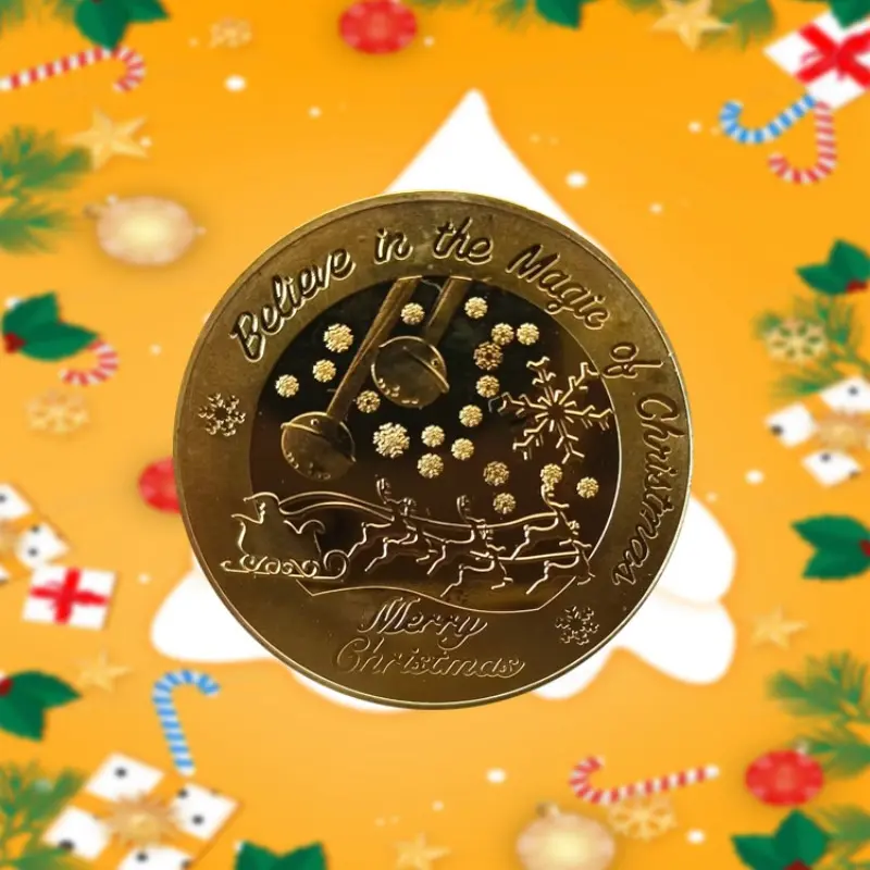Merry Christmas Wishing Coins Metal Commemorative Coins Products Pretty Children Christmas Gift Thoughtful Christmas Eve Present