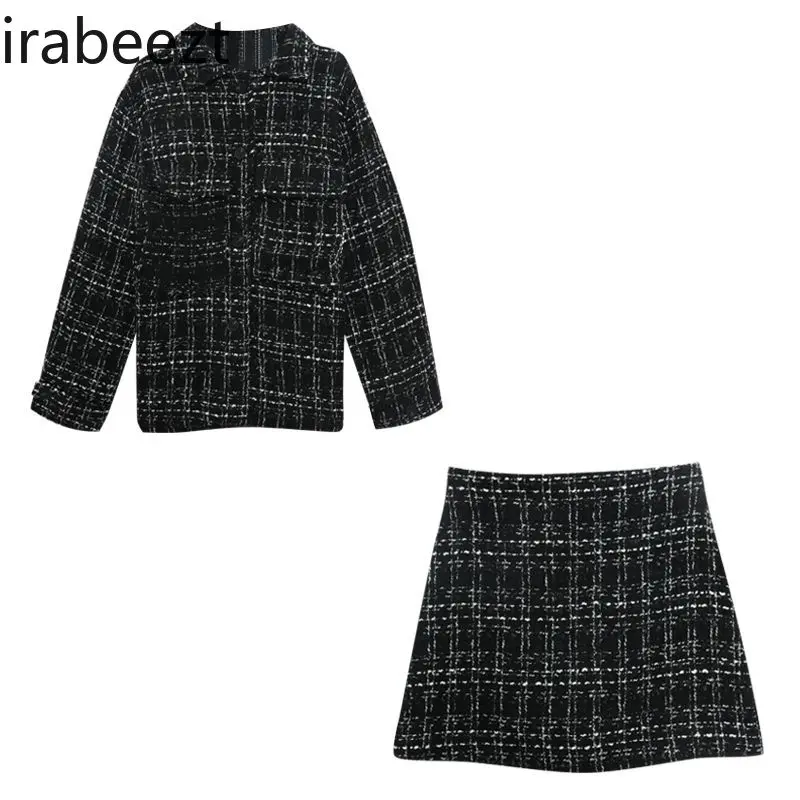 Women 2024 New New Style Fashion Temperament Two-piece Set Early Autumn and Winter Suits for Women with Skirt