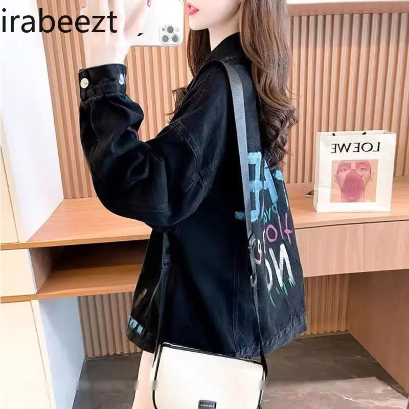 Slouchy Denim Coat Women 2024 New Korean Version of Loose Large Size Women's Jacket Fashion Denim Clothing Casaco Feminino