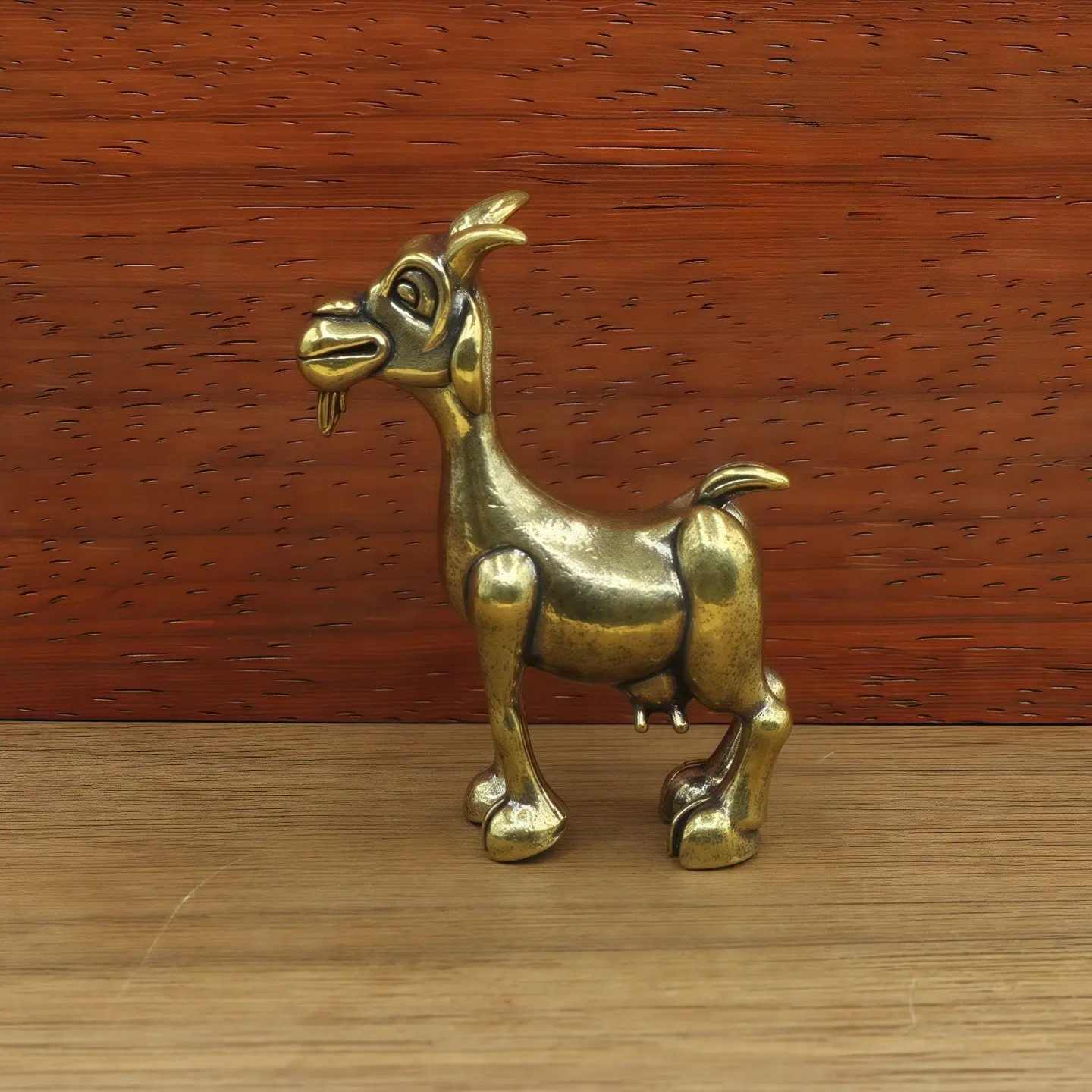 Vintage Brass Goat Statue Retro Animal Sculpture For Home Office Decor Perfect For Collectors Ornament