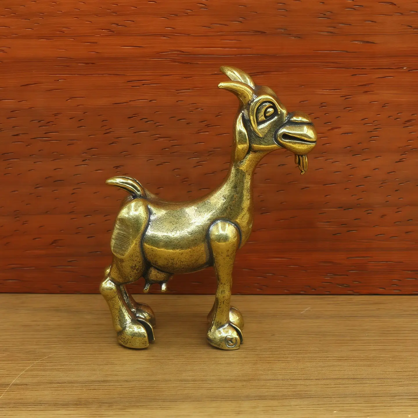 Vintage Brass Goat Statue Retro Animal Sculpture For Home Office Decor Perfect For Collectors Ornament