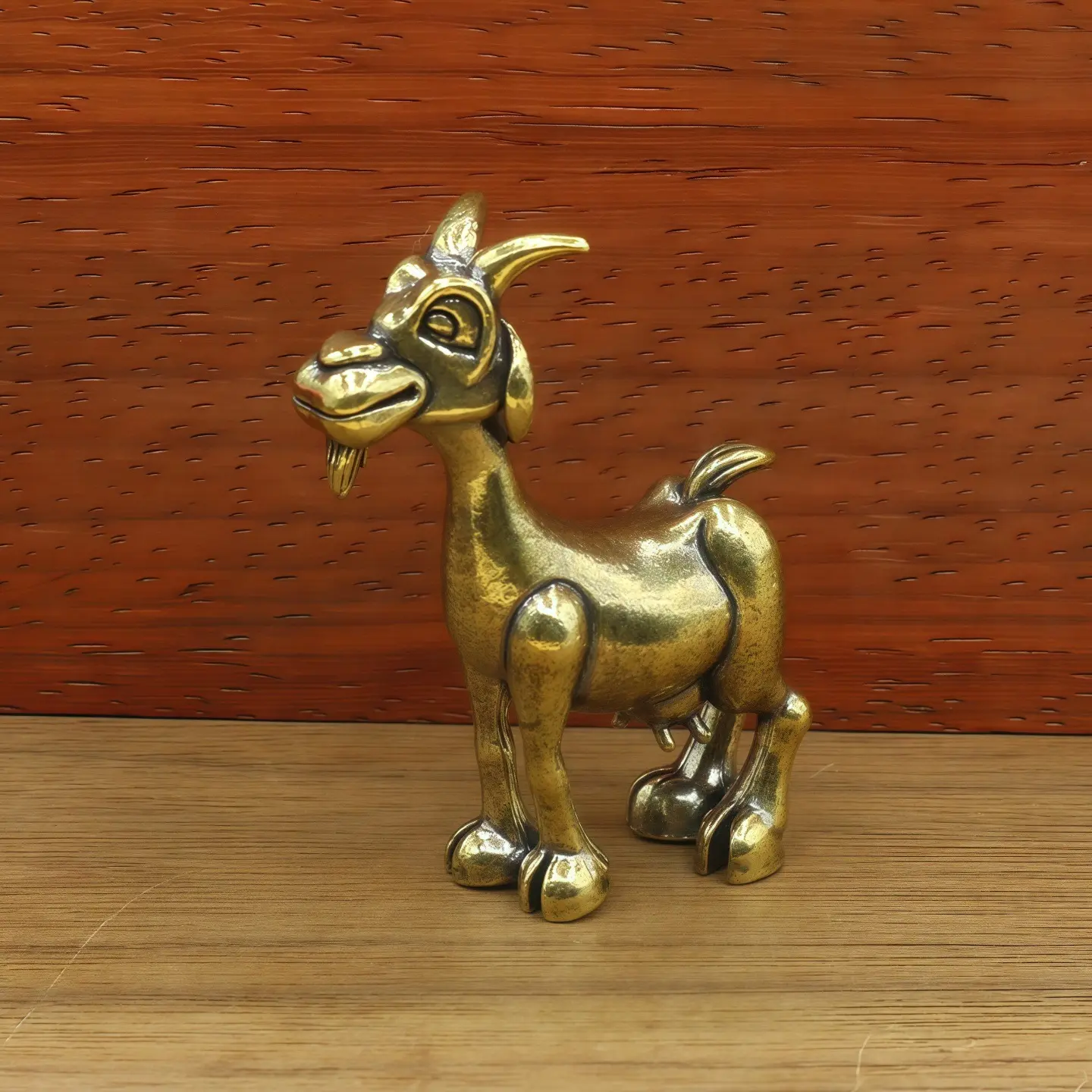 Vintage Brass Goat Statue Retro Animal Sculpture For Home Office Decor Perfect For Collectors Ornament