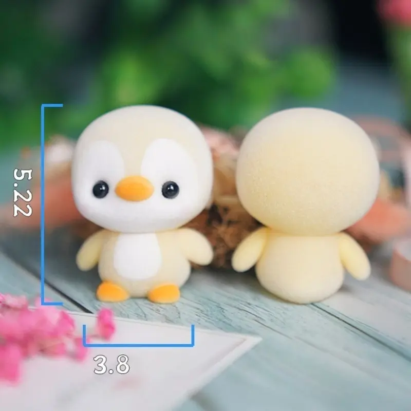 Lovely penguin Anime Flocked Action Figure Decorative Pendant Desktop Kawaii Dolls Ornaments Toy Blind box Gifts