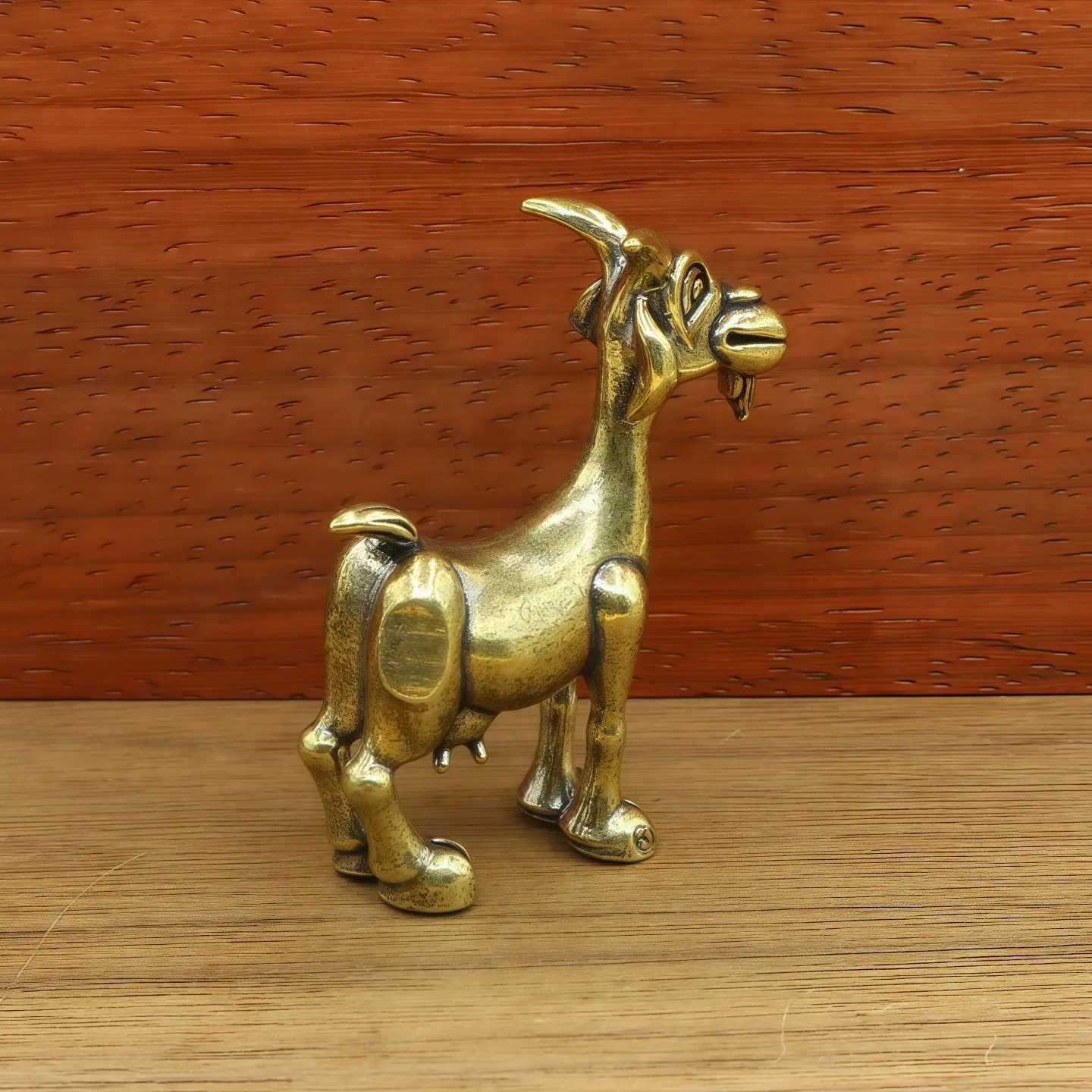 Vintage Brass Goat Statue Retro Animal Sculpture For Home Office Decor Perfect For Collectors Ornament