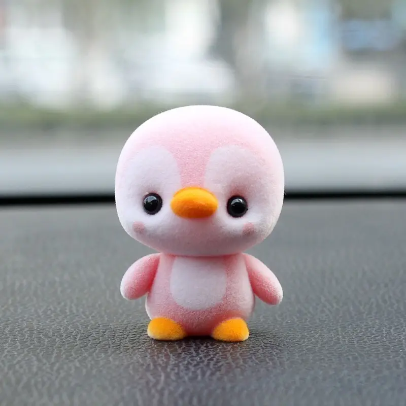 Lovely penguin Anime Flocked Action Figure Decorative Pendant Desktop Kawaii Dolls Ornaments Toy Blind box Gifts