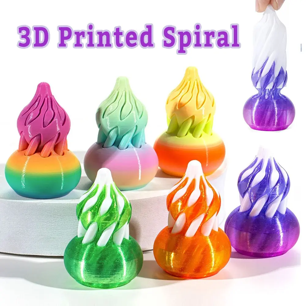 3D Printing Spiral Decompression Toys Stress Relief Children's Advanced Puzzle Rotating Lucky Gourd Home Decor Figurines