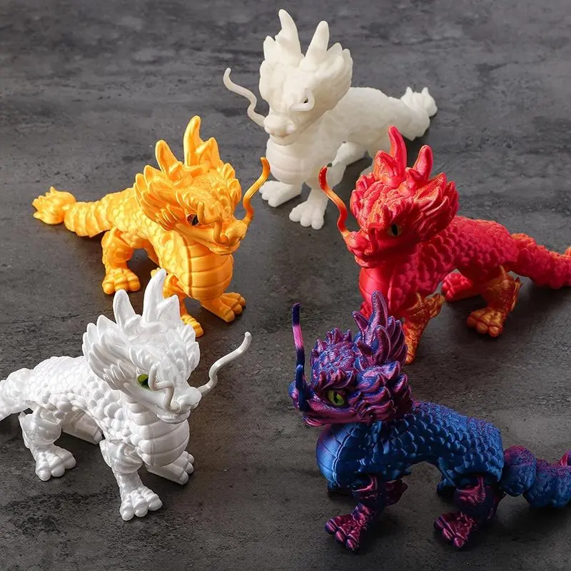Dragon Statue Vibrant 3d Printed Dragon Figure Realistic Mini Statue for Photography Prop Fidget Toy for Adults Kids Colorful