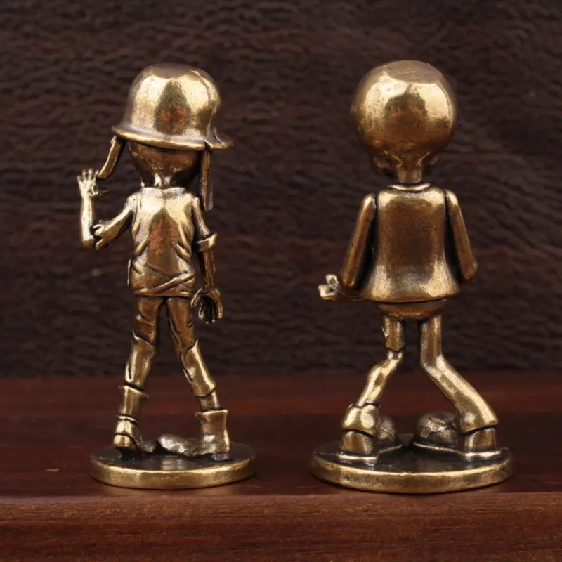Brass Zombie Figurine Retro Brass Mr. Zombie Statue Cute Small Miniatures Desktop Ornament Home Decor Charming Decor
