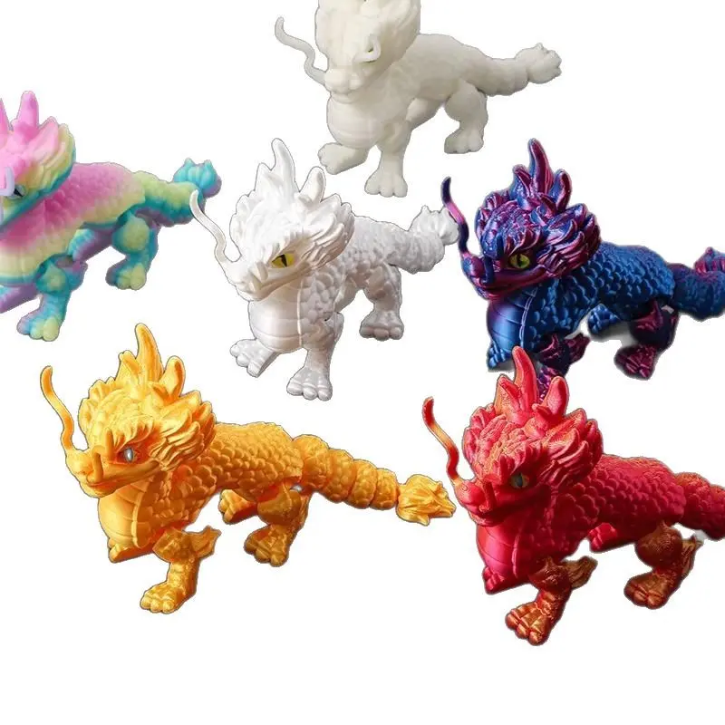 Dragon Statue Vibrant 3d Printed Dragon Figure Realistic Mini Statue for Photography Prop Fidget Toy for Adults Kids Colorful