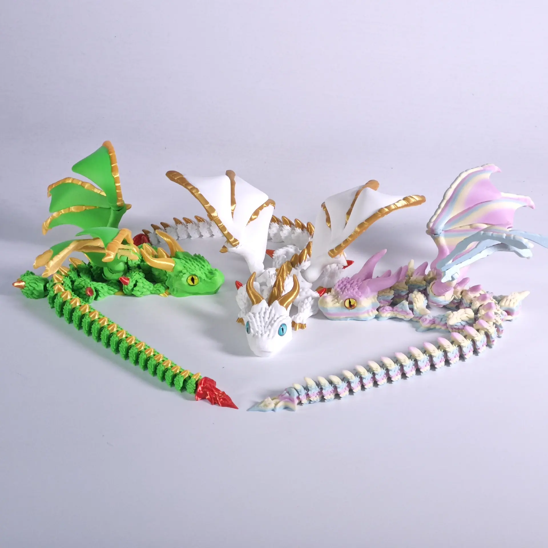 New 3D Printed Wyvern Dragon with Wings Simulation Model Gift Articulated Dragons Fidget Dragons Desktop Ornaments