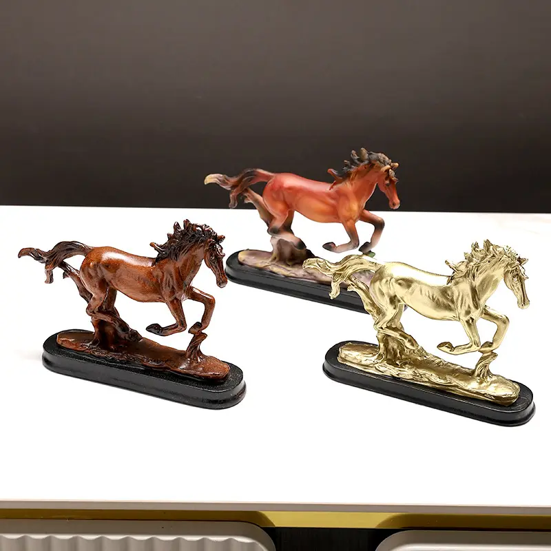 Horse Statue Collection Animal Model Resin Lifelike Sculpture Horse Ornaments For Study Room Garden Office Desktop Decor