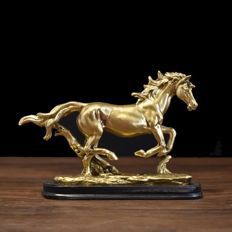 Horse Statue Collection Animal Model Resin Lifelike Sculpture Horse Ornaments For Study Room Garden Office Desktop Decor