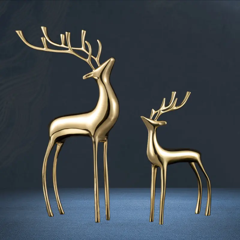 1Pcs Room Decor Mother Deer Cute Kids Room Decor Sculptures Kawaii Sculptures Christmas Home Decoration Fawn Figurines