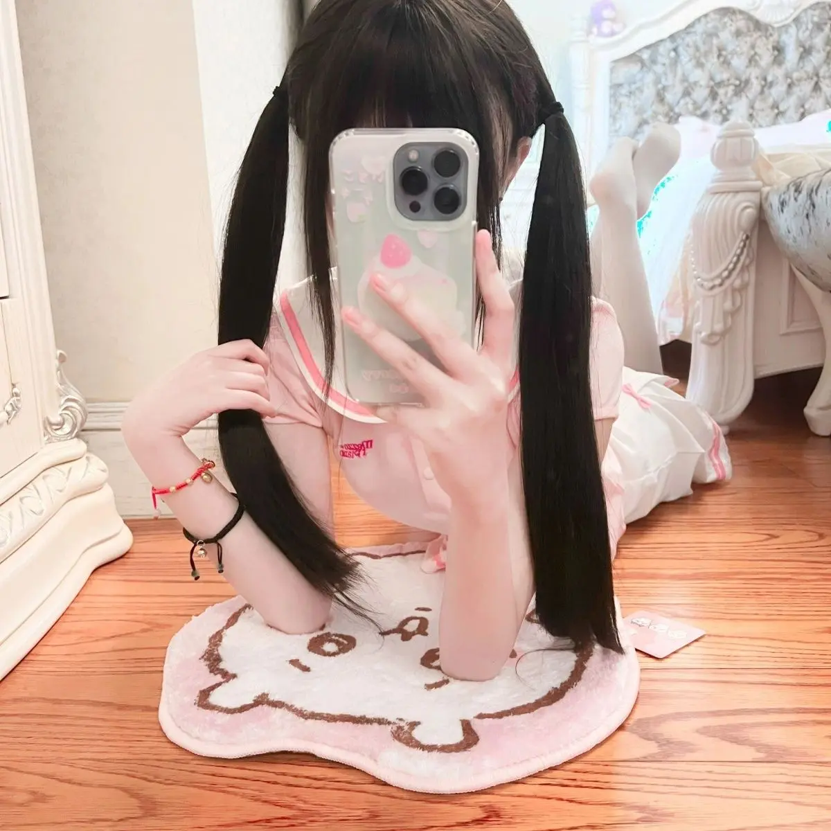 Millennium Pink Navy Collar Embroidered Tops Secondary Yabi Cute Daughter Clothes Pleated Skirt Suit Soft Girl