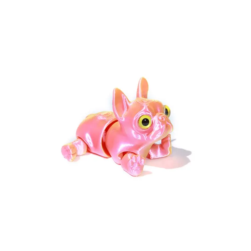 3D Printed Dog Model Solid Color Movable Pitbull Dog Doll Multi-jointed Articulated Animal Figurine Desktop Decoration