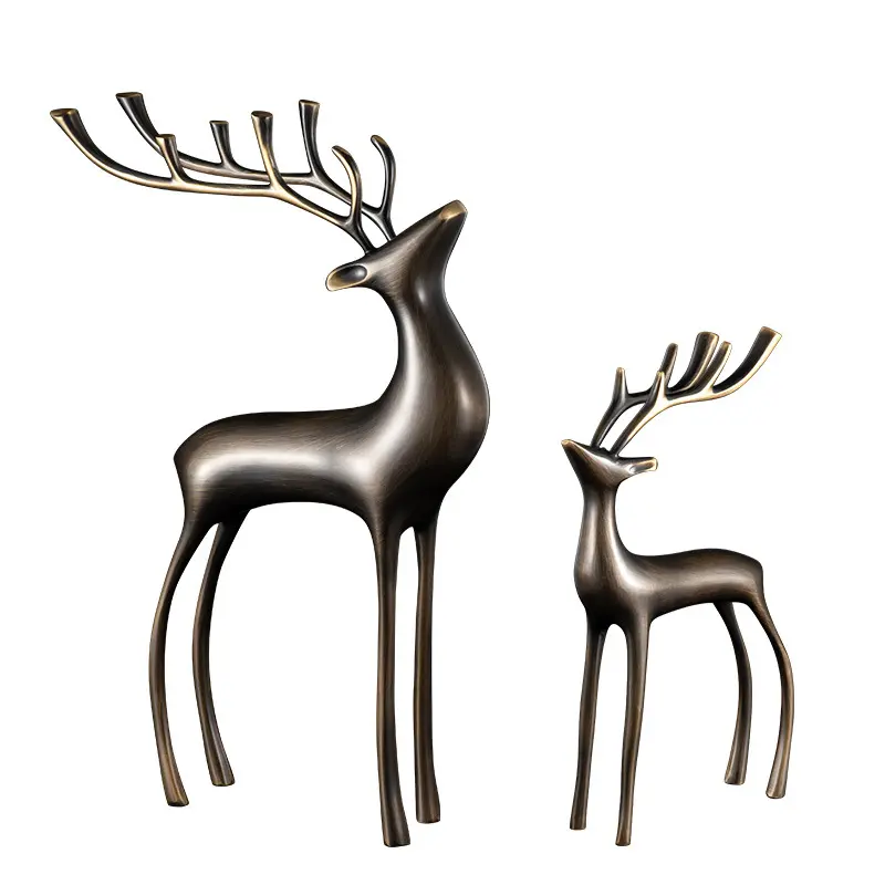 1Pcs Room Decor Mother Deer Cute Kids Room Decor Sculptures Kawaii Sculptures Christmas Home Decoration Fawn Figurines