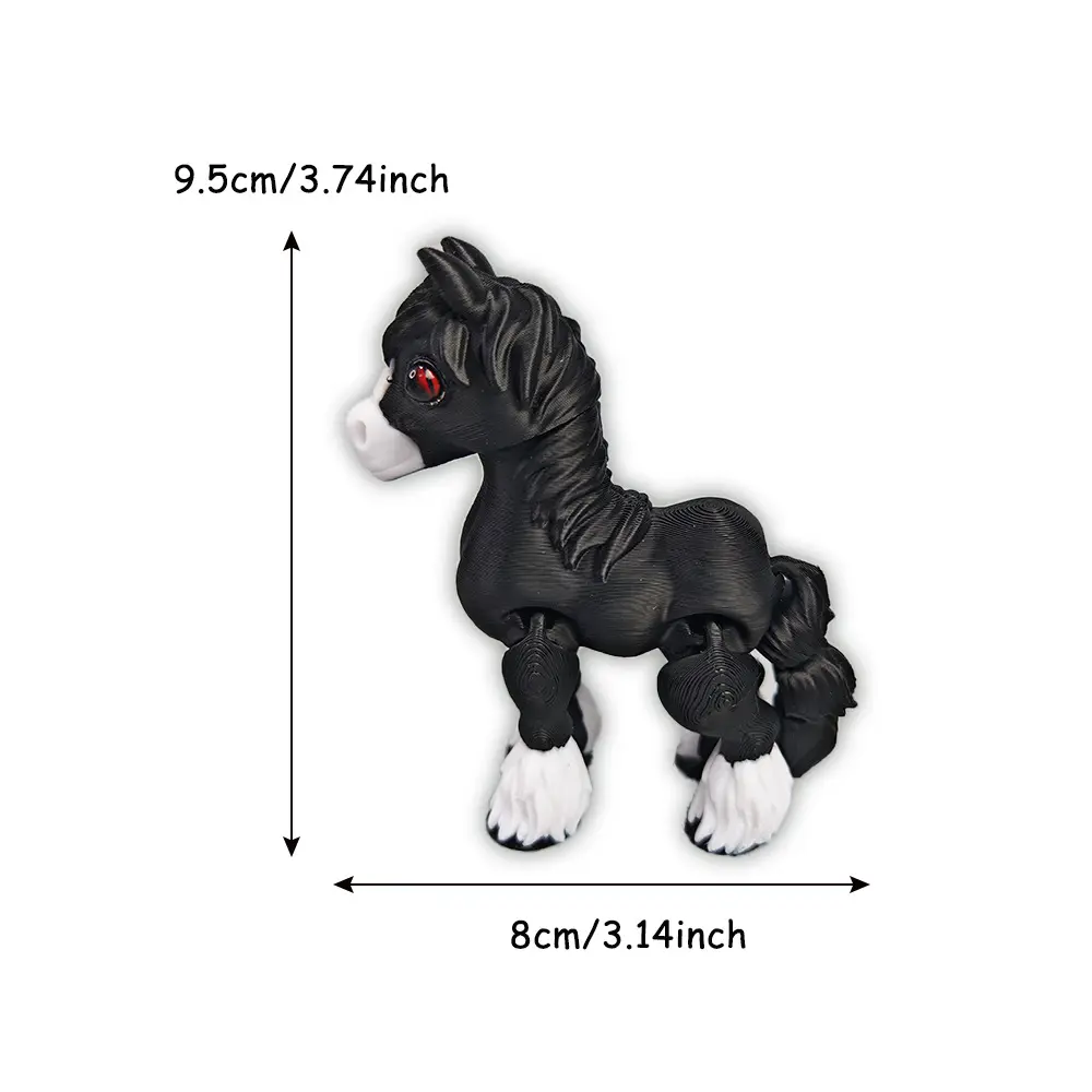 New Multi-joint Movable 3D Printed Horse Animals Mini Cute Relief Sensory Toy Funny Home Accessories Kids Gift Desktop Ornament