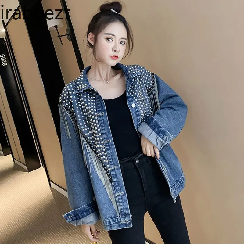 Denim Coat Female 2024 New Handsome Hot Sale Korean Version of Loose Denim Clothes Fashion Jackets for Women Jaqueta Feminina