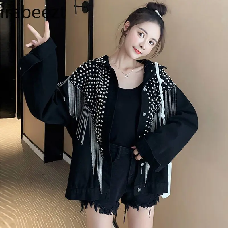 Denim Coat Female 2024 New Handsome Hot Sale Korean Version of Loose Denim Clothes Fashion Jackets for Women Jaqueta Feminina