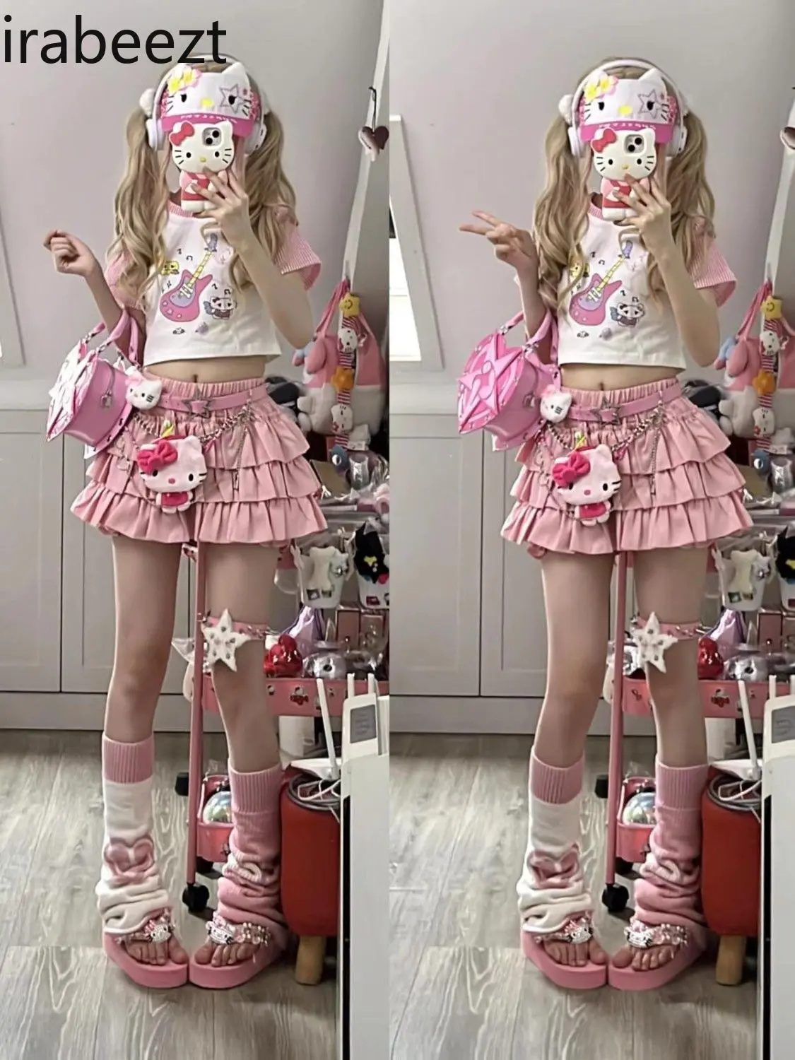 Japanese Spice Cute Peplum Pumpkin Pantyskirt Sweet Student All-matching Pompous Subculture Cake Shaped Midi Skirt