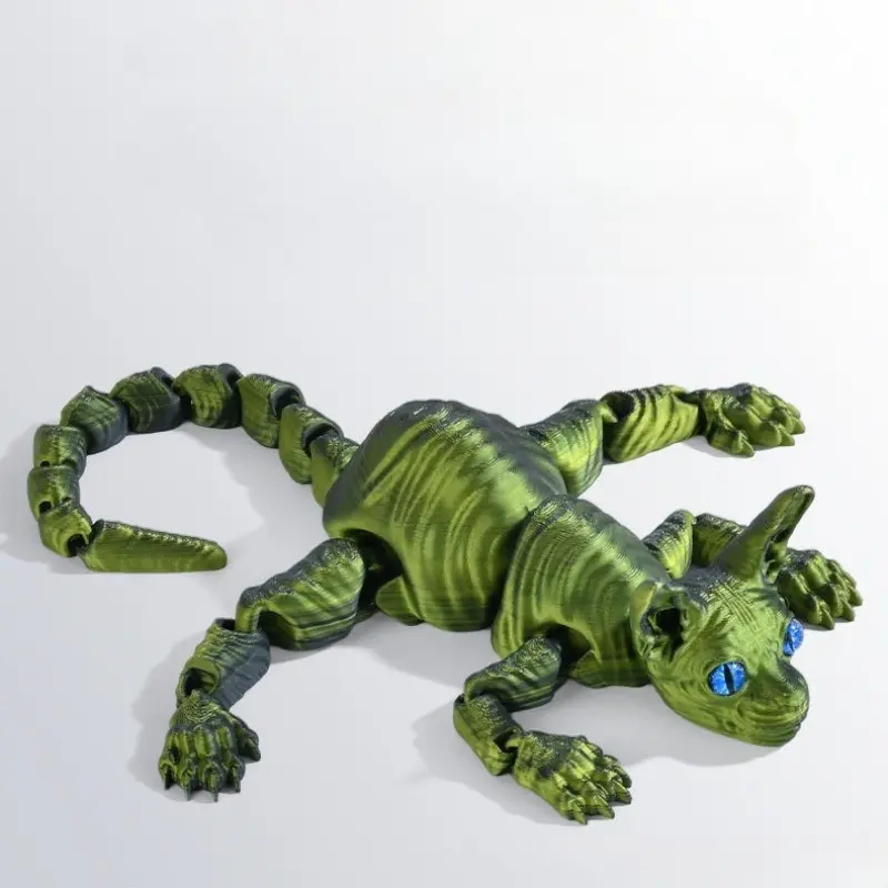 3D Printed Realistic Hairless Sphynx Cat Figurine – Adorable Articulated Fidget Toy, Perfect Gift for Cat Lovers