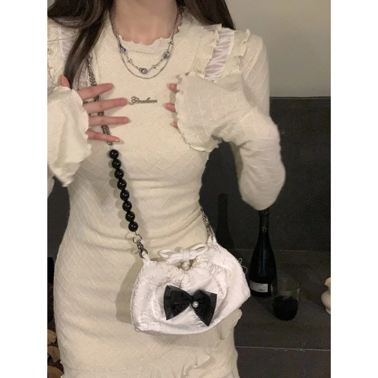 Fashion Design Long-sleeved Dress Women's Spring New Tight Show Skinny Hip Skirt Платье Женское Летнее Long Dresses for Women