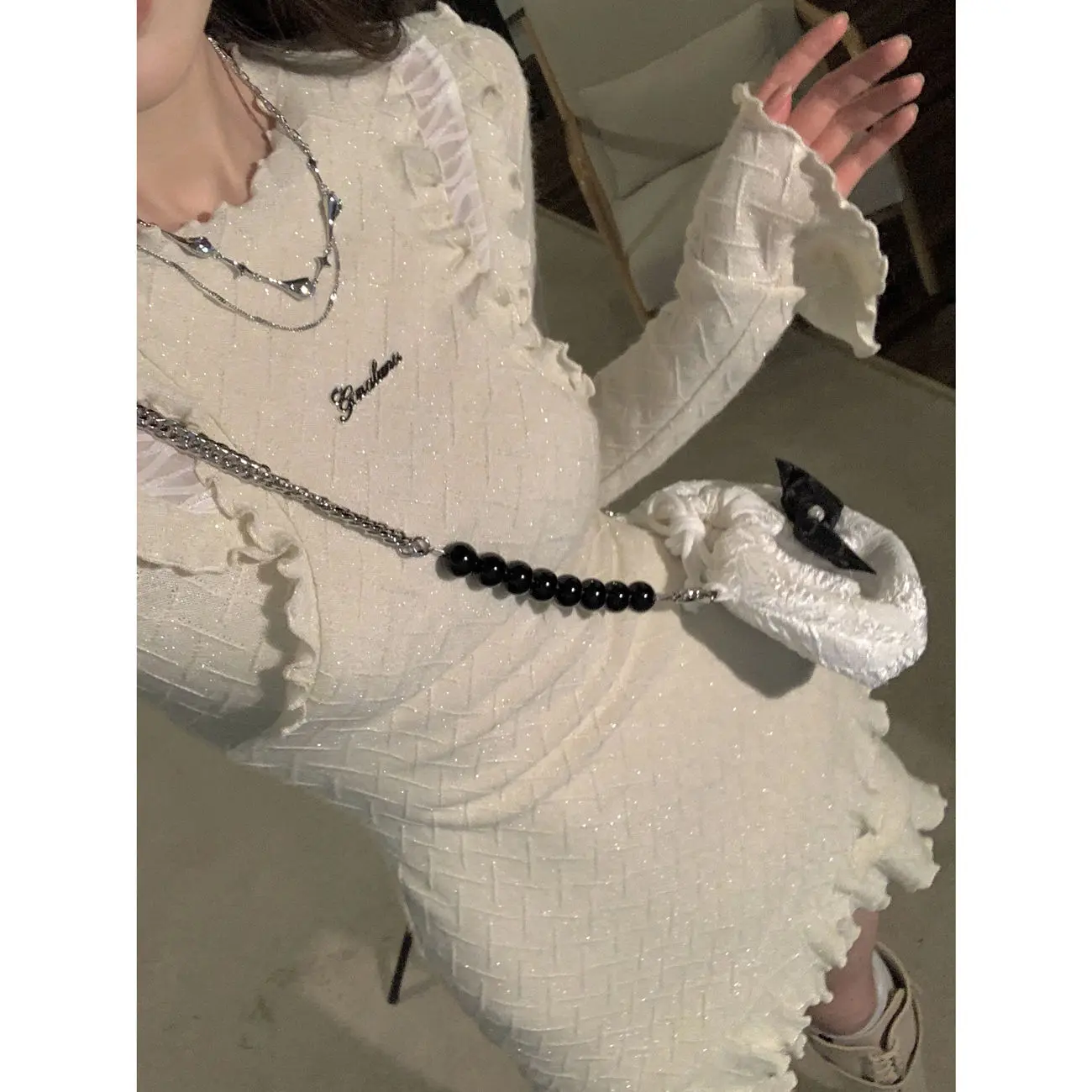 Fashion Design Long-sleeved Dress Women's Spring New Tight Show Skinny Hip Skirt Платье Женское Летнее Long Dresses for Women