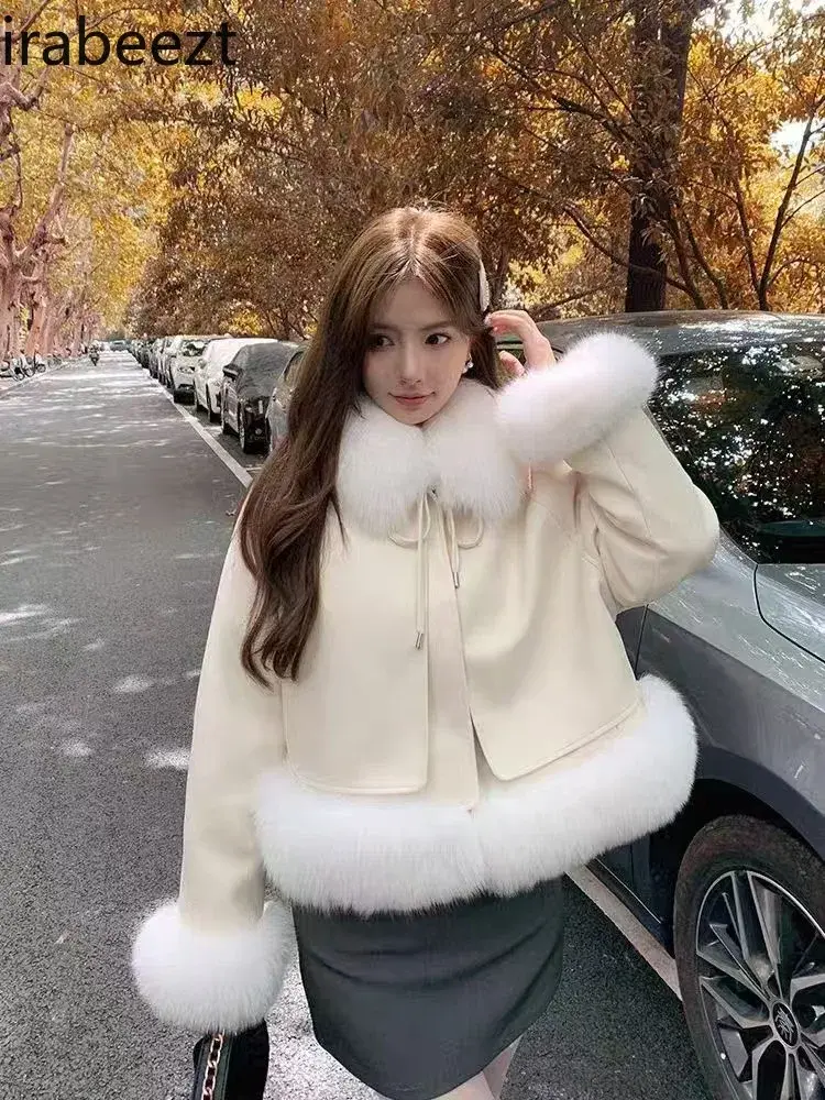 Imitation Fox Hair Women 2024 New Winter Woolen Padded Coat Mainland China Casacos Femininos Inverno 2024 Winter Jacket
