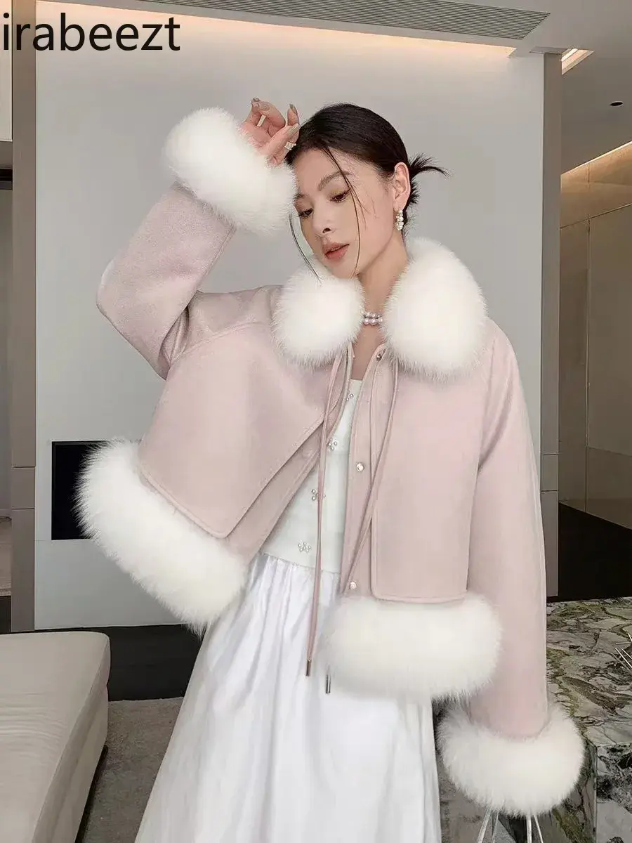 Imitation Fox Hair Women 2024 New Winter Woolen Padded Coat Mainland China Casacos Femininos Inverno 2024 Winter Jacket