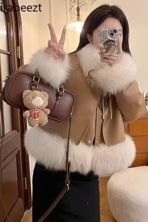 Imitation Fox Hair Women 2024 New Winter Woolen Padded Coat Mainland China Casacos Femininos Inverno 2024 Winter Jacket