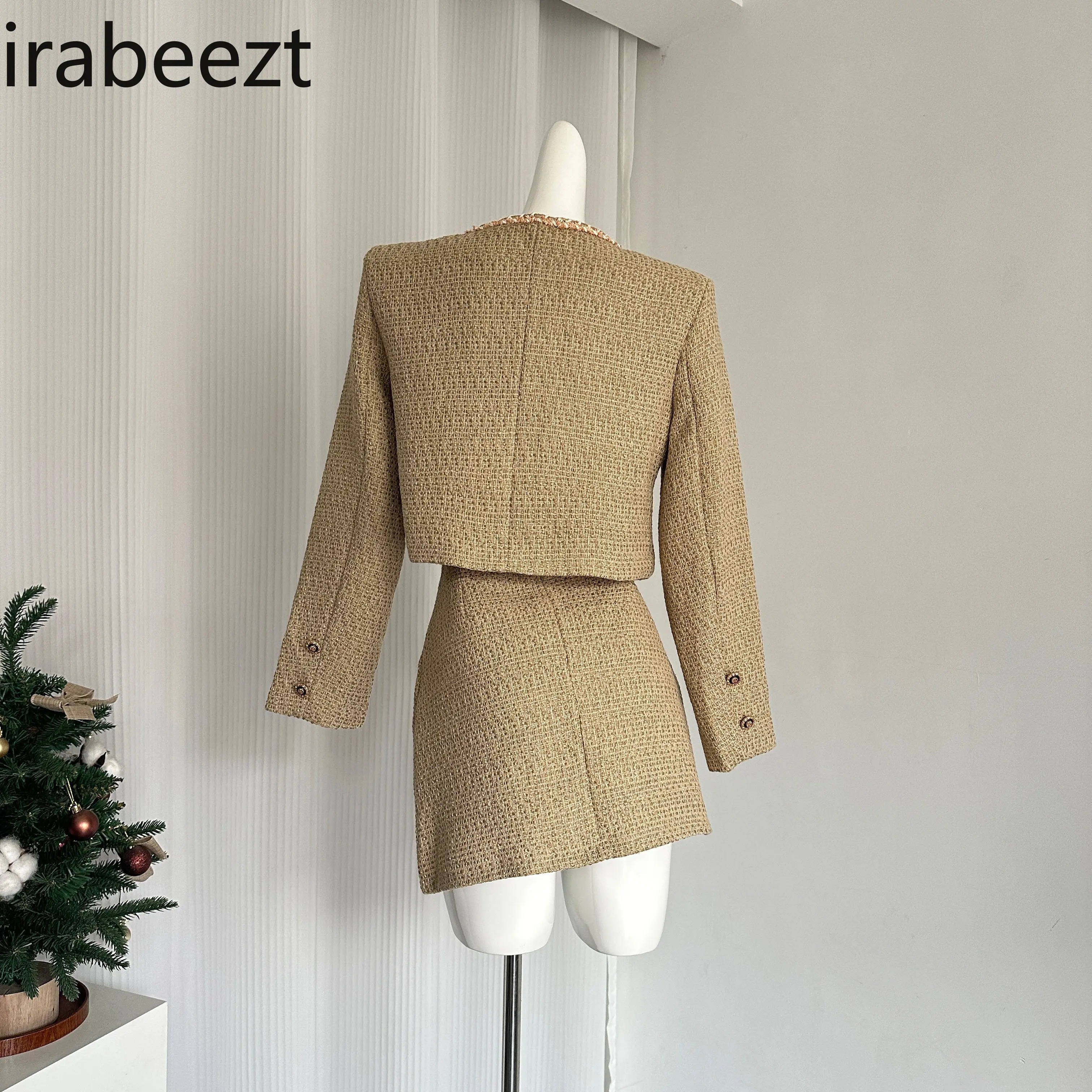Short French Elegant Coat 2024 Female Autumn New Exquisite Temperament Slimming Conjunto De Mujer 2 Piezas Elegante
