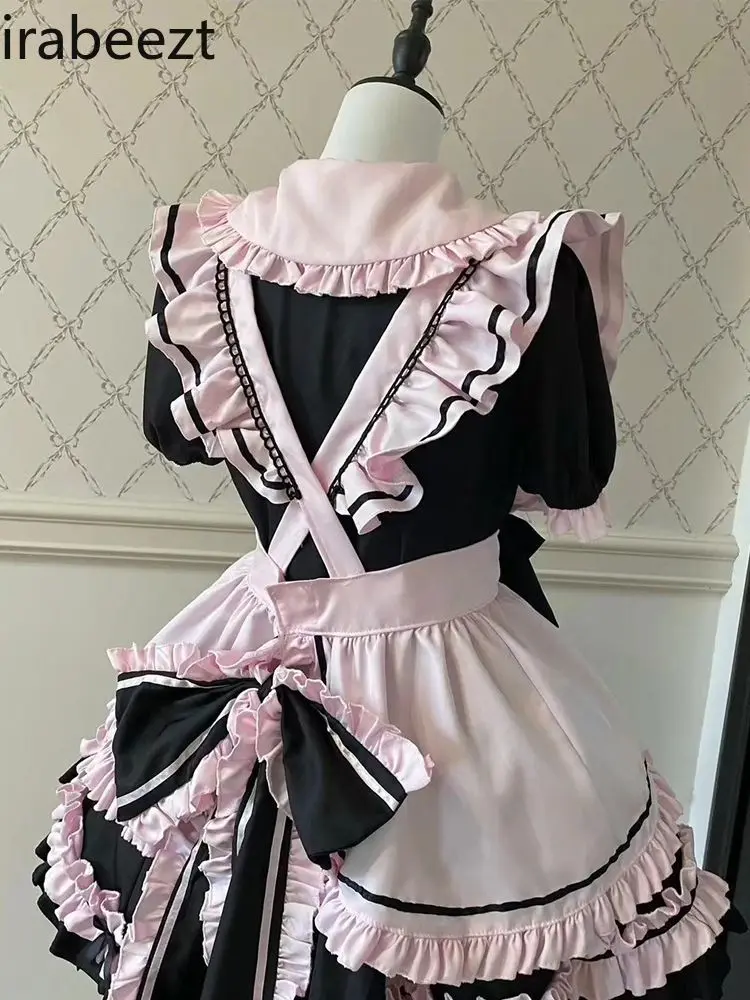Cute Cat Maid Cosplay Dress Lolita Gothic Anime Costume Women's Kawaii French Maid Uniform Halloween Party Outfit