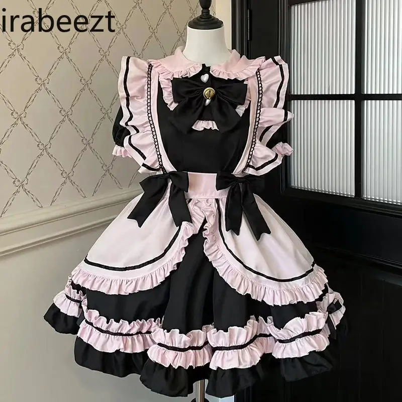 Cute Cat Maid Cosplay Dress Lolita Gothic Anime Costume Women's Kawaii French Maid Uniform Halloween Party Outfit
