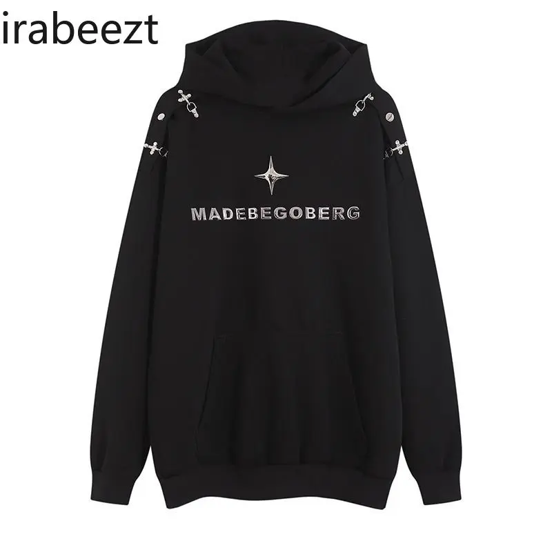 Oversize Relaxed Sweatshirt American Retro Trend Street Cool Hip Hop Style Casual Women's Coat Streetwear Women Hoodies
