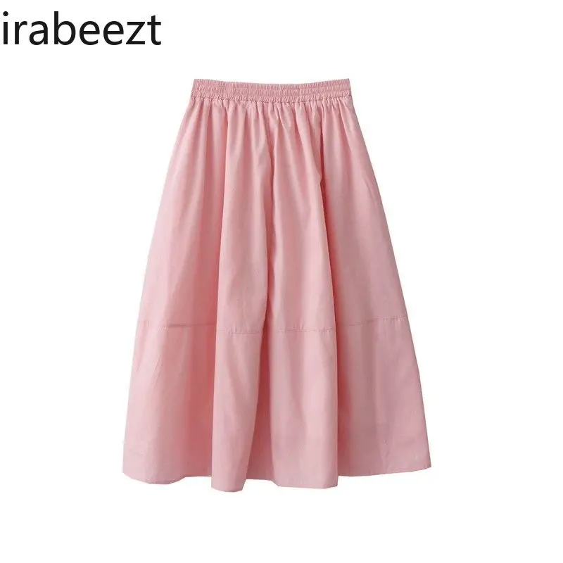 New French Gentle Floral Loose Shirt + Slouchy Long Skirt Two Pieces of Sets Women Conjunto Xadrez Feminino Saia E Cropped