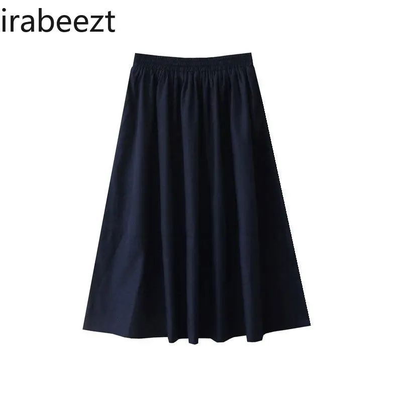 New French Gentle Floral Loose Shirt + Slouchy Long Skirt Two Pieces of Sets Women Conjunto Xadrez Feminino Saia E Cropped